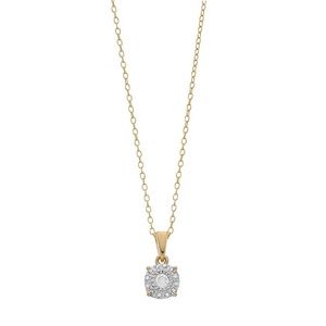 Beautiful T.W. Diamond Composite Pendant Necklace